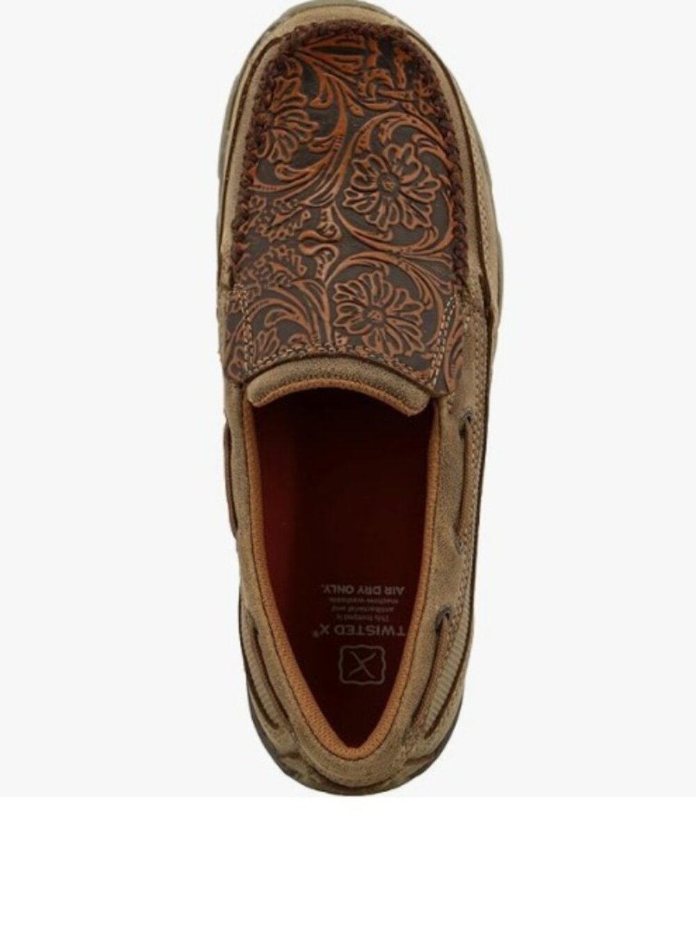 Twisted X Women's Slip‑On Driving Moc – Bomber Tooled Top Suede – Size 10 NIB